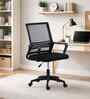 Alba Breathable Mesh Medium Back Ergonomic Chair In Black Colour