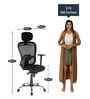 Alba Breathable Mesh Ergonomic Chair in Black Colour with Headrest