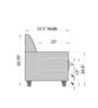 Alba 1 Seater Sofa in Ice Blue Colour