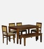Albans Sheesham Wood 6 Seater Dining Set With Bench In Provincial Teak Finish