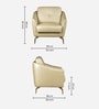 Albert Leather 1 Seater Sofa In Beige Colour