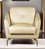 Albert Leather 1 Seater Sofa In Beige Colour