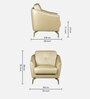 Albert Leather 1 Seater Sofa In Beige Colour