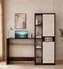 Albert Study Table In Smoked Walnut & Beige Finish