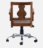 Alberta Solid Wood Ergonomic Chair in Scratch Resistant Rustic Teak Finish