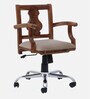 Alberta Solid Wood Ergonomic Chair in Scratch Resistant Rustic Teak Finish
