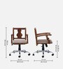 Alberta Solid Wood Ergonomic Chair in Scratch Resistant Rustic Teak Finish