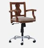 Alberta Solid Wood Ergonomic Chair in Scratch Resistant Rustic Teak Finish