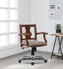 Alberta Solid Wood Ergonomic Chair in Scratch Resistant Rustic Teak Finish