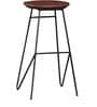 Alberto Solid Wood Bar Stool In Premium Acacia Finish