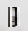 Albite 2 Door Wardrobe In Black & White Finish
