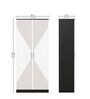 Albite 2 Door Wardrobe In Black & White Finish