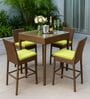 Albury Wicker Table And Chair Set In Brown Dual Tone Finish