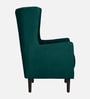 Alcalde Velvet Wing Chair In Teal Blue Colour