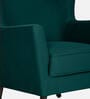 Alcalde Velvet Wing Chair In Teal Blue Colour