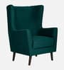 Alcalde Velvet Wing Chair In Teal Blue Colour