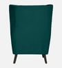 Alcalde Velvet Wing Chair In Teal Blue Colour