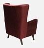 Alcalde Velvet Wing Chair In Velvet Wine Red Colour