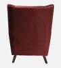 Alcalde Velvet Wing Chair In Velvet Wine Red Colour