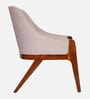 Alcon Solid Wood Low Back Lounge Chair in Off White Colour