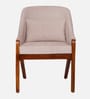 Alcon Solid Wood Low Back Lounge Chair in Off White Colour