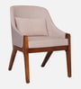 Alcon Solid Wood Low Back Lounge Chair in Off White Colour