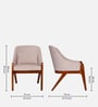 Alcon Solid Wood Low Back Lounge Chair in Off White Colour