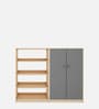 Alcott Bookshelf In Beige Teak and Grey Finish
