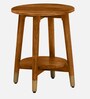 Alder Solid Wood End Table In Scratch Resistant Rustic Teak Finish