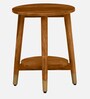 Alder Solid Wood End Table In Scratch Resistant Rustic Teak Finish