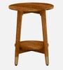 Alder Solid Wood End Table In Scratch Resistant Rustic Teak Finish