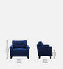 Aldrin Fabric 1 Seater Sofa In Cool Cobalt Colour