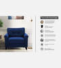 Aldrin Fabric 1 Seater Sofa In Cool Cobalt Colour