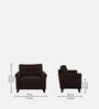 Aldrin Fabric 1 Seater Sofa In Mahogany Colour
