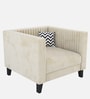 Alejandro Velvet 1 Seater Sofa In Bone White Colour