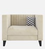 Alejandro Velvet 1 Seater Sofa In Bone White Colour