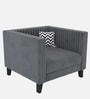 Alejandro Velvet 1 Seater Sofa In Carbon Grey Colour