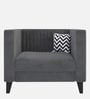 Alejandro Velvet 1 Seater Sofa In Carbon Grey Colour