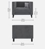 Alejandro Velvet 1 Seater Sofa In Carbon Grey Colour