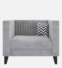 Alejandro Velvet 1 Seater Sofa In Cool Grey Colour