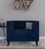 Alejandro Velvet 1 Seater Sofa In Midnight Blue Colour