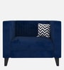 Alejandro Velvet 1 Seater Sofa In Midnight Blue Colour