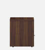 Alejo Bedside Table In Lyon Walnut & High Gloss Cashmere Colour In Melamine Finish