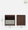Alejo Bedside Table In Lyon Walnut & High Gloss Cashmere Colour In Melamine Finish