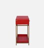 Alex Solid Wood Console Table in Red & Golden Finish
