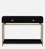 Alex Solid Wood Console Table In Black & Gold Finish