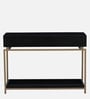 Alex Solid Wood Console Table In Black & Gold Finish