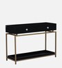 Alex Solid Wood Console Table In Black & Gold Finish
