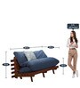 Double Futon in Blue & Brown Colour with Mattress