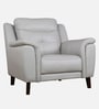 Alexa Leatherette 1 Seater Sofa In Light Grey Colour